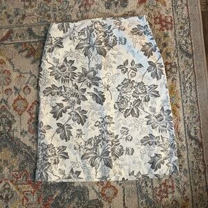 J. Crew Gray Floral Pencil Skirt